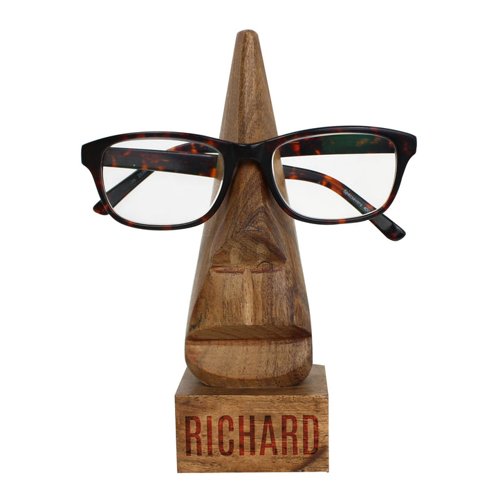 Personalised Wooden Nose-Shaped Glasses Holder, The Personal Shop, personalised gifts