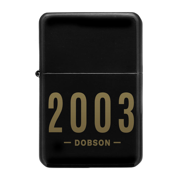 Personalised Date &amp; Name Black Lighter – alternative view