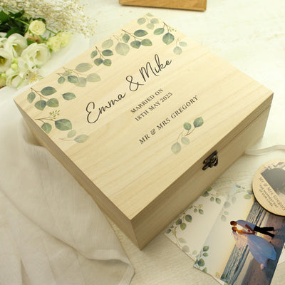 Personalised Botanical Wooden Keepsake box