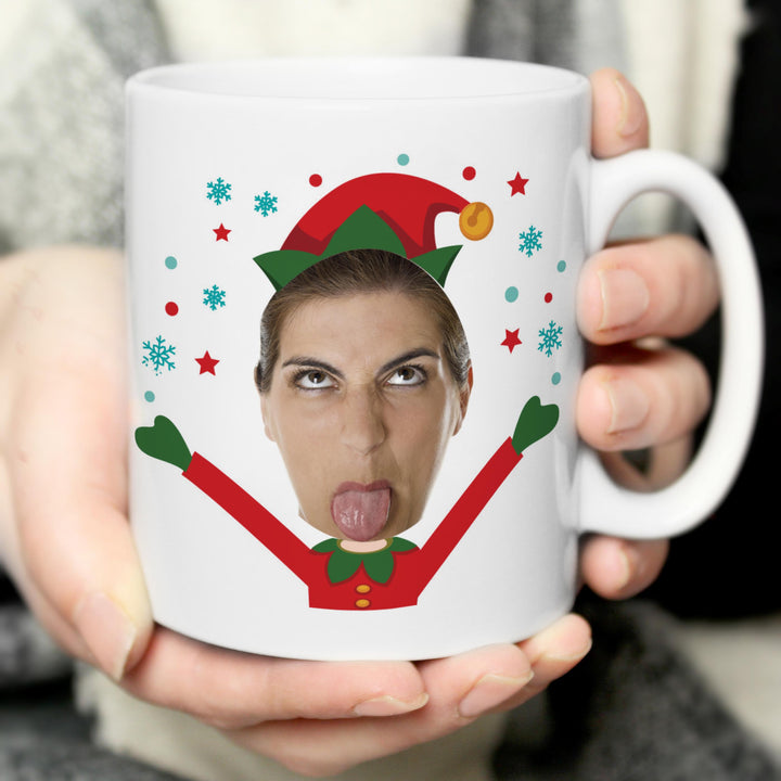 Personalised Photo Upload Christmas Elf Mug - alternative view