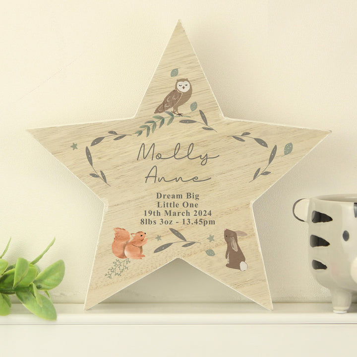 Personalised Woodland Animal Star Ornament – alternative view