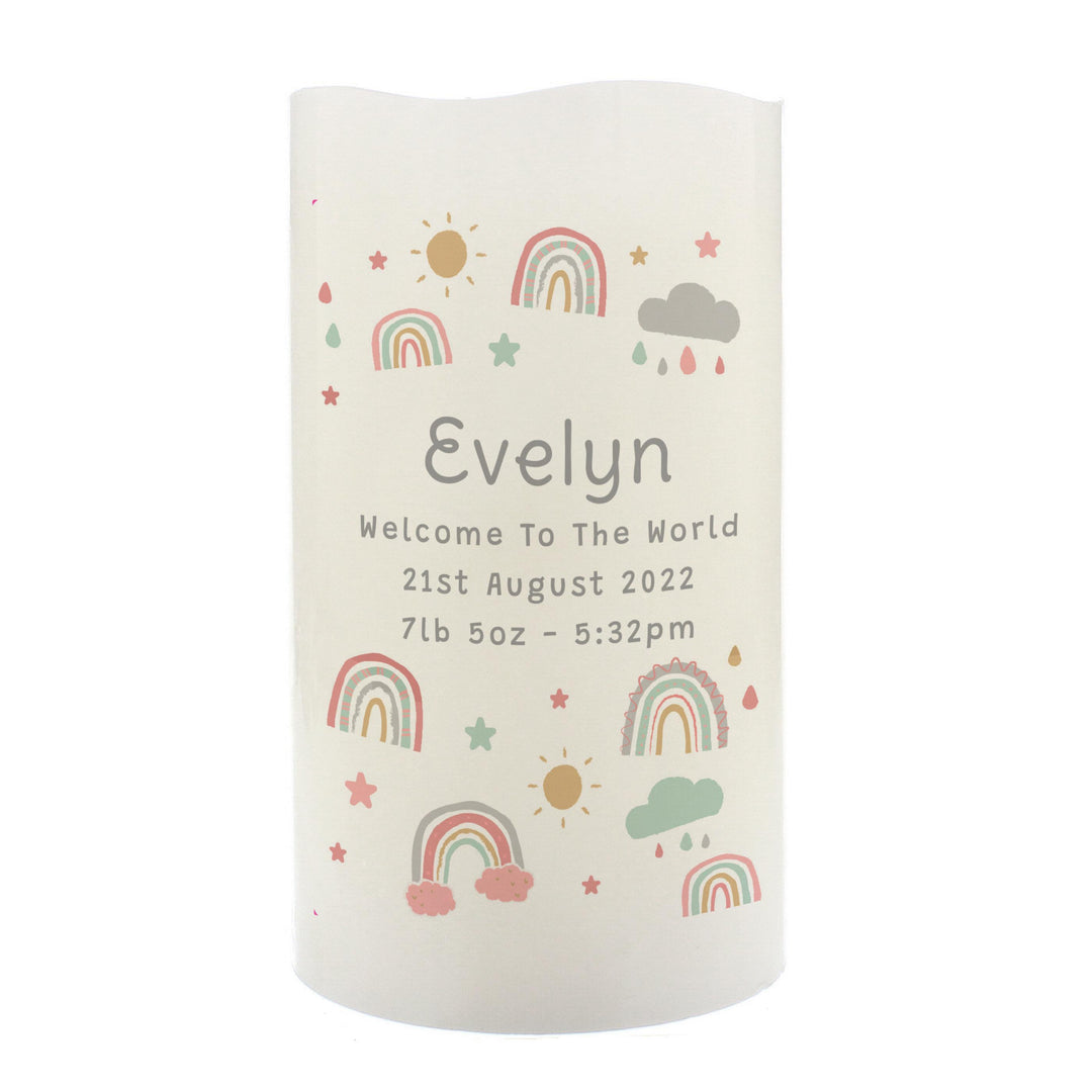 Personalised Rainbow LED Candle – alternative view