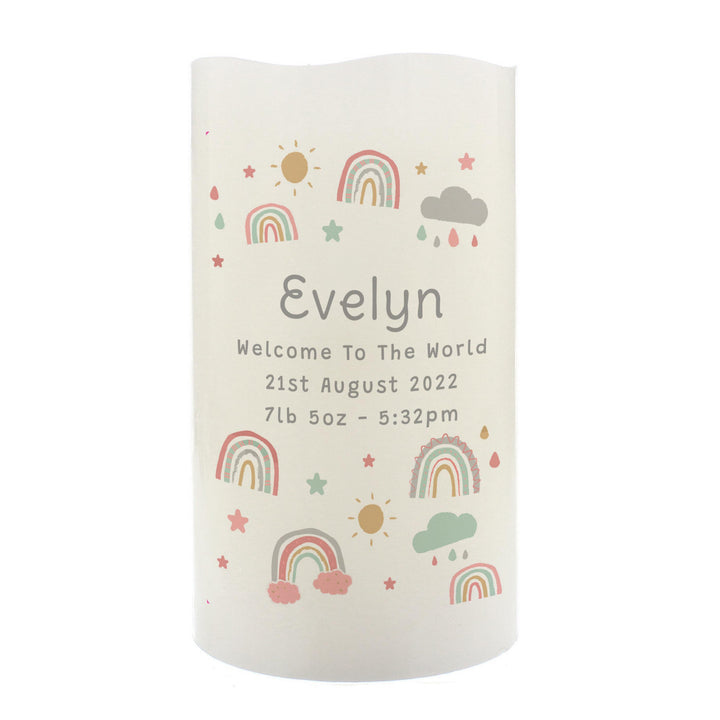 Personalised Rainbow LED Candle – alternative view