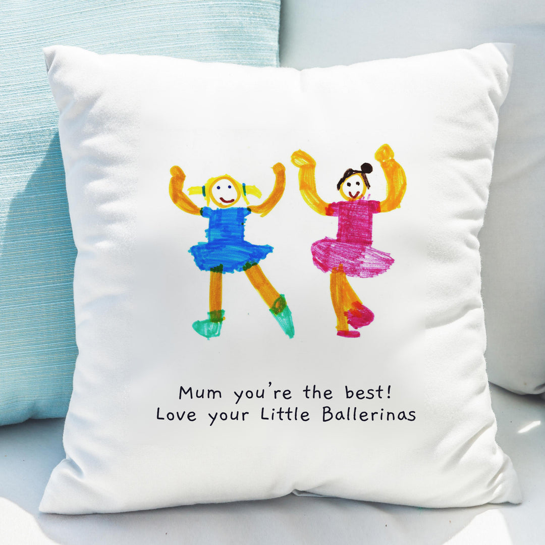 Personalised Childrens Drawing Photo Upload Cushion - alternative view