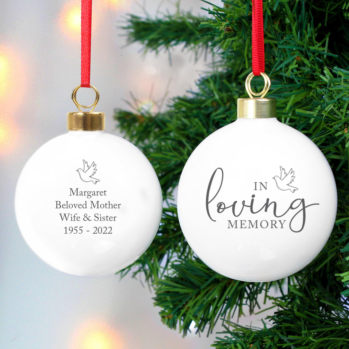 Personalised In Loving Memory Bauble – alternative view
