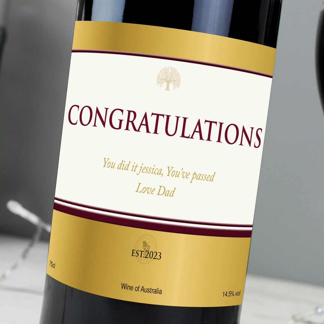 Personalised Gold Label Red Wine – alternative view