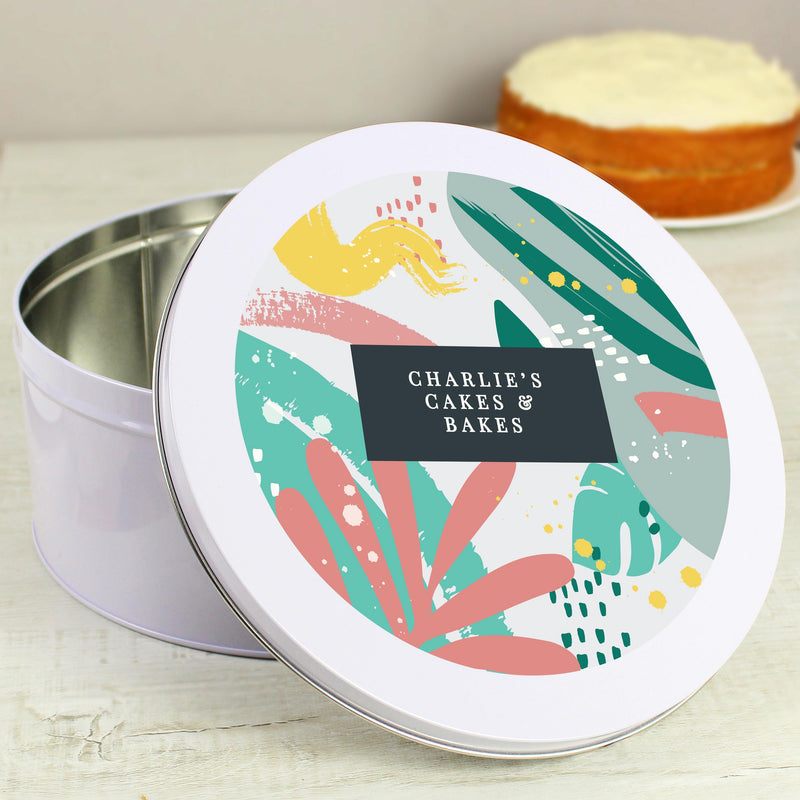 Personalised Abstract Design Cake Tin
