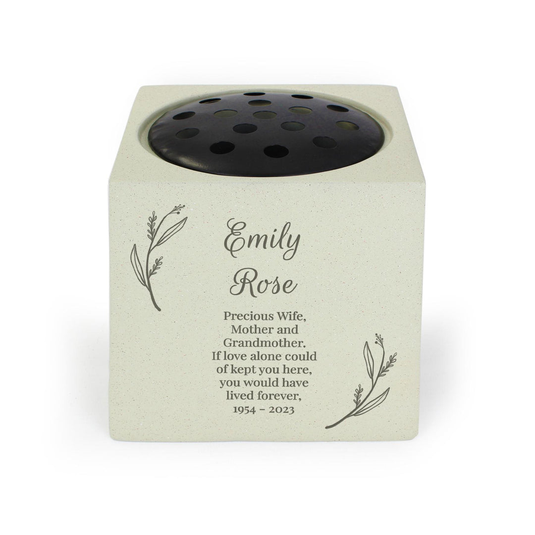 Personalised Botanical Memorial Vase, The Personal Shop, personalised gifts