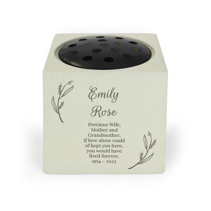 Personalised Botanical Memorial Vase, The Personal Shop, personalised gifts