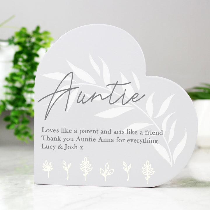 Personalised Leaf Decor Free Standing Heart Ornament – alternative view