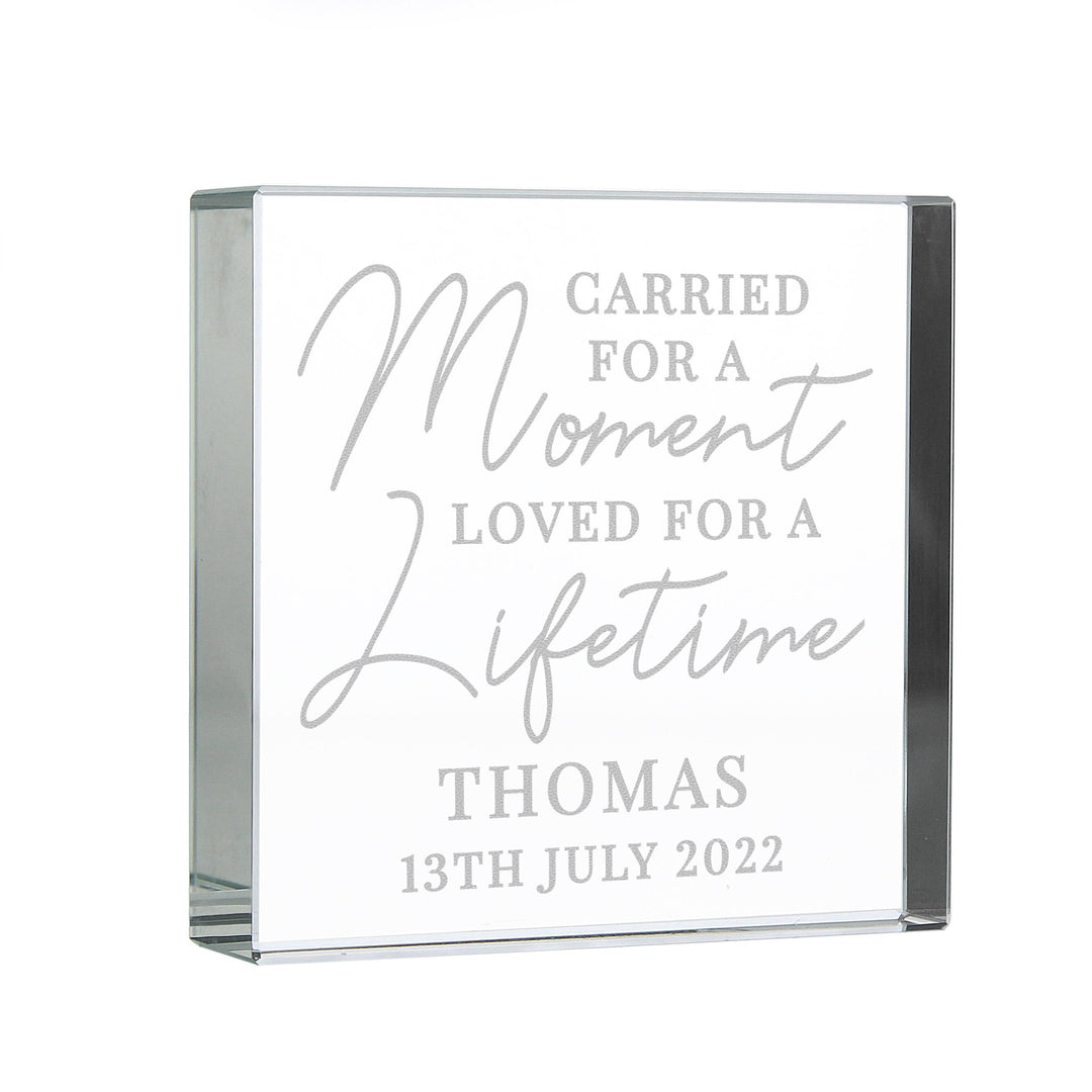 Personalised Carried for a Moment Large Crystal Token – alternative view