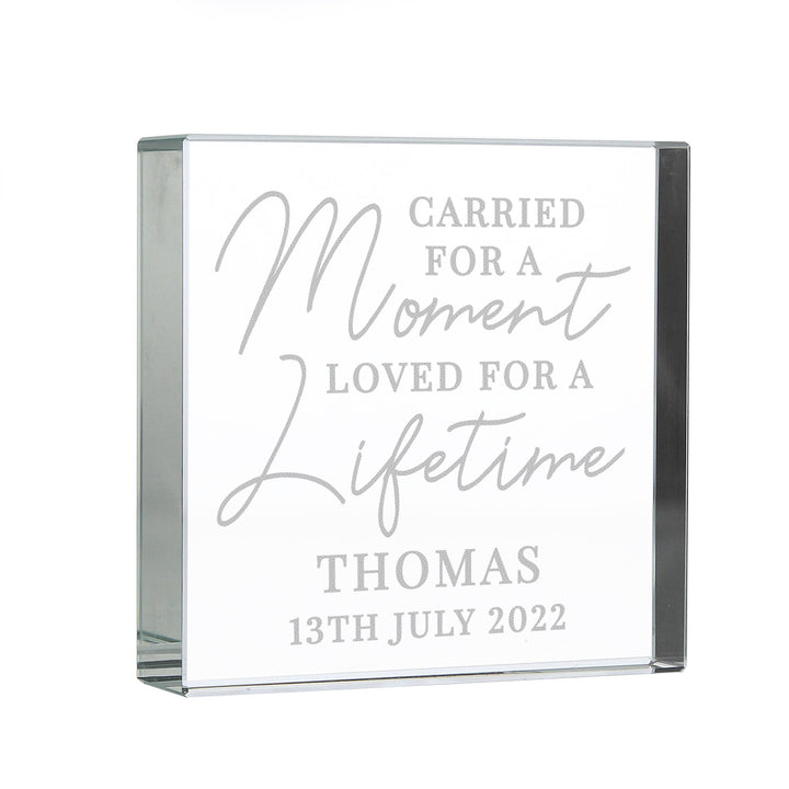 Personalised Carried for a Moment Large Crystal Token – alternative view