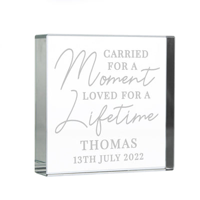 Personalised Carried for a Moment Large Crystal Token