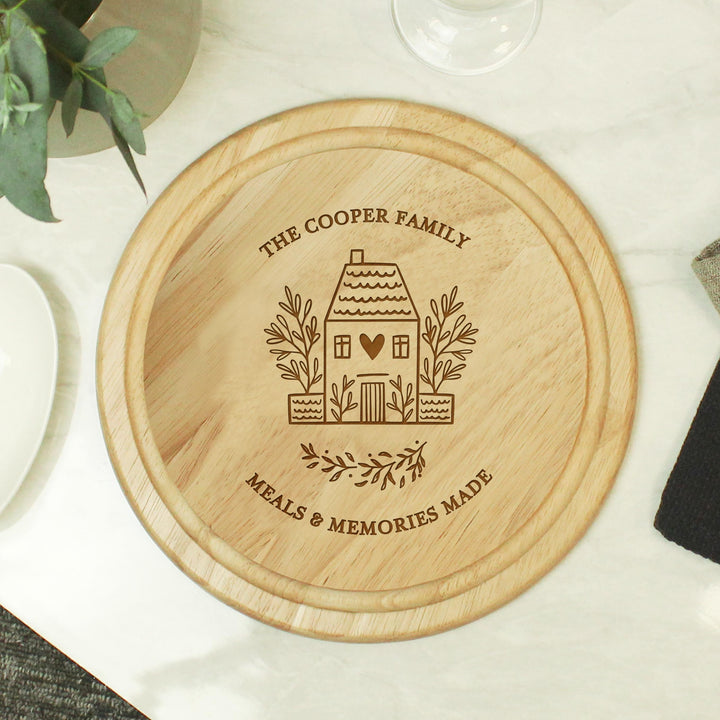 Personalised HOME Round Chopping Board - alternative view