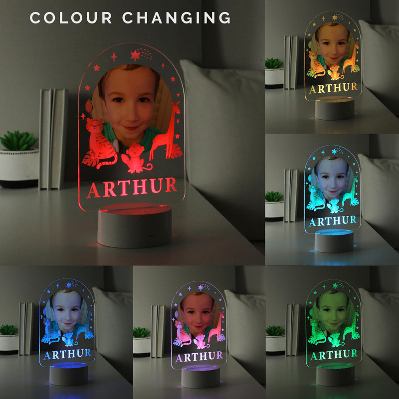 Personalised Animal Photo Upload LED Colour Changing Night Light