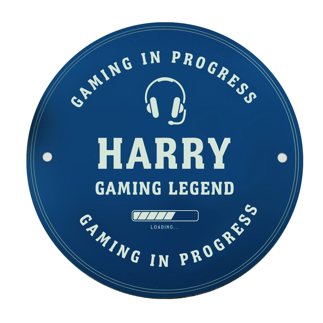 Personalised Gaming Blue Plaque, The Personal Shop, personalised gifts