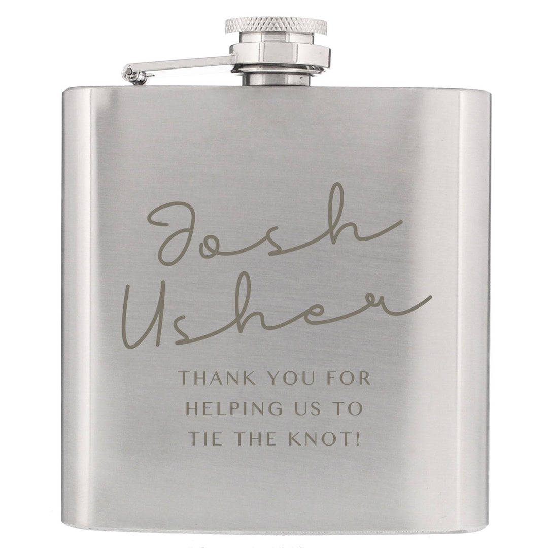 Personalised Message Wedding Party Hip Flask – alternative view