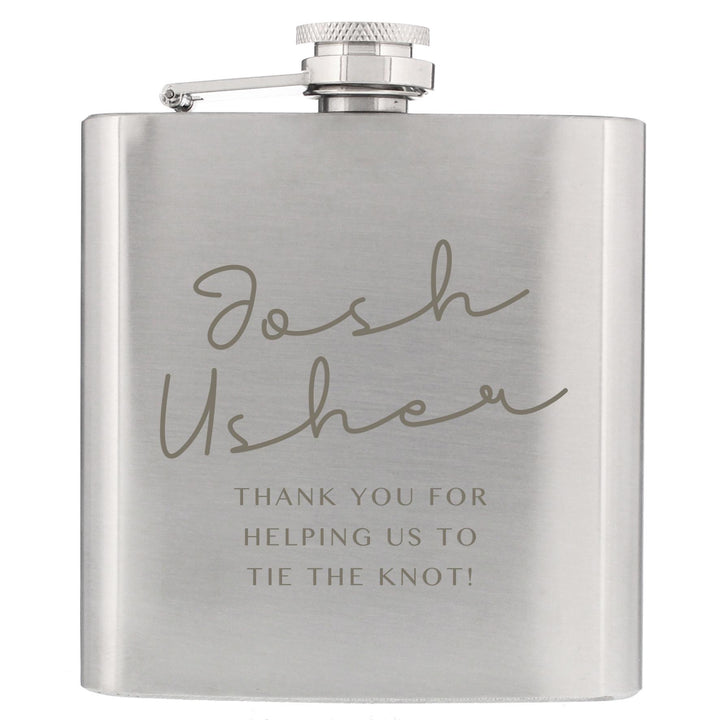 Personalised Message Wedding Party Hip Flask – alternative view