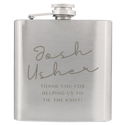 Personalised Message Wedding Party Hip Flask