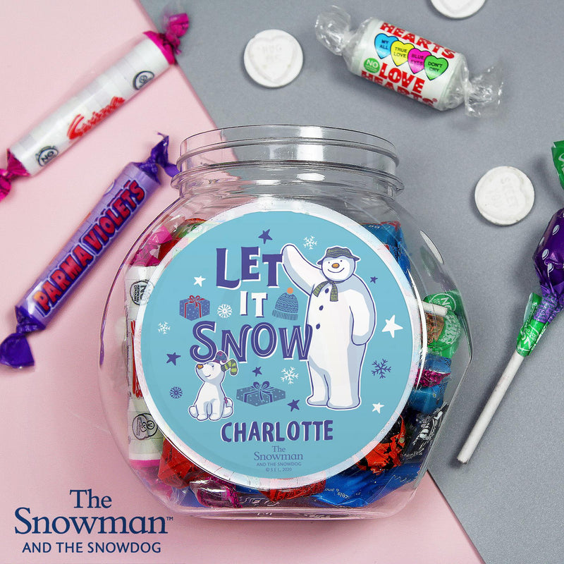 Personalised The Snowman and the Snowdog Sweet Jar