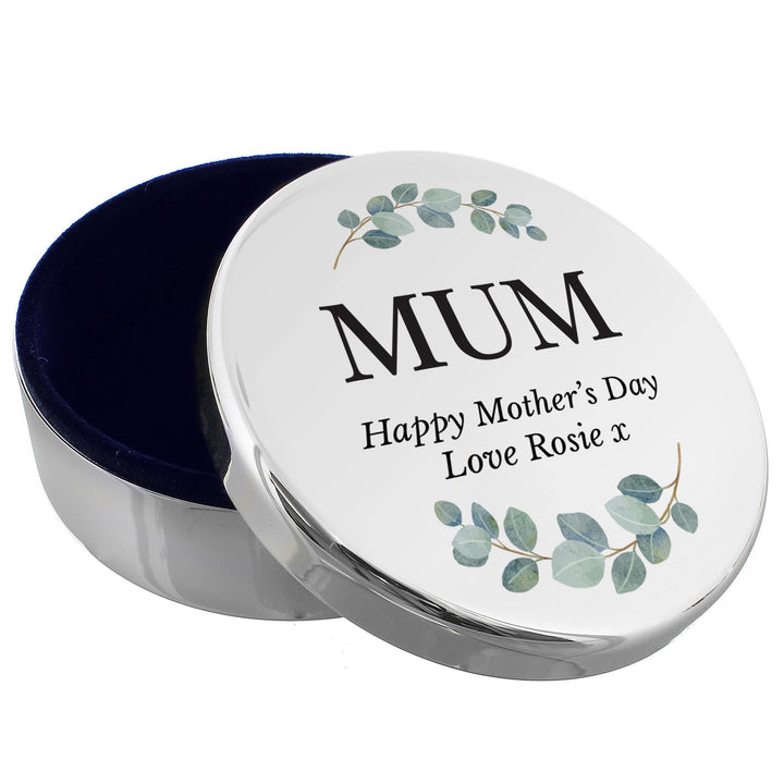 Personalised Botanical Round Trinket Box – alternative view