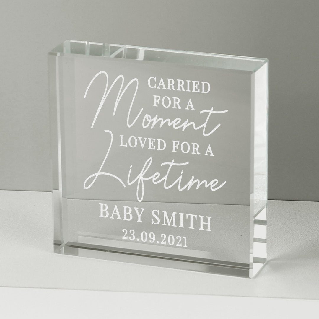 Personalised Carried for a Moment Large Crystal Token – alternative view