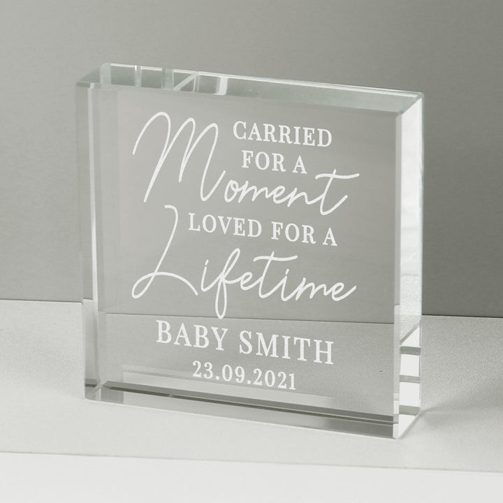 Personalised Carried for a Moment Large Crystal Token – alternative view