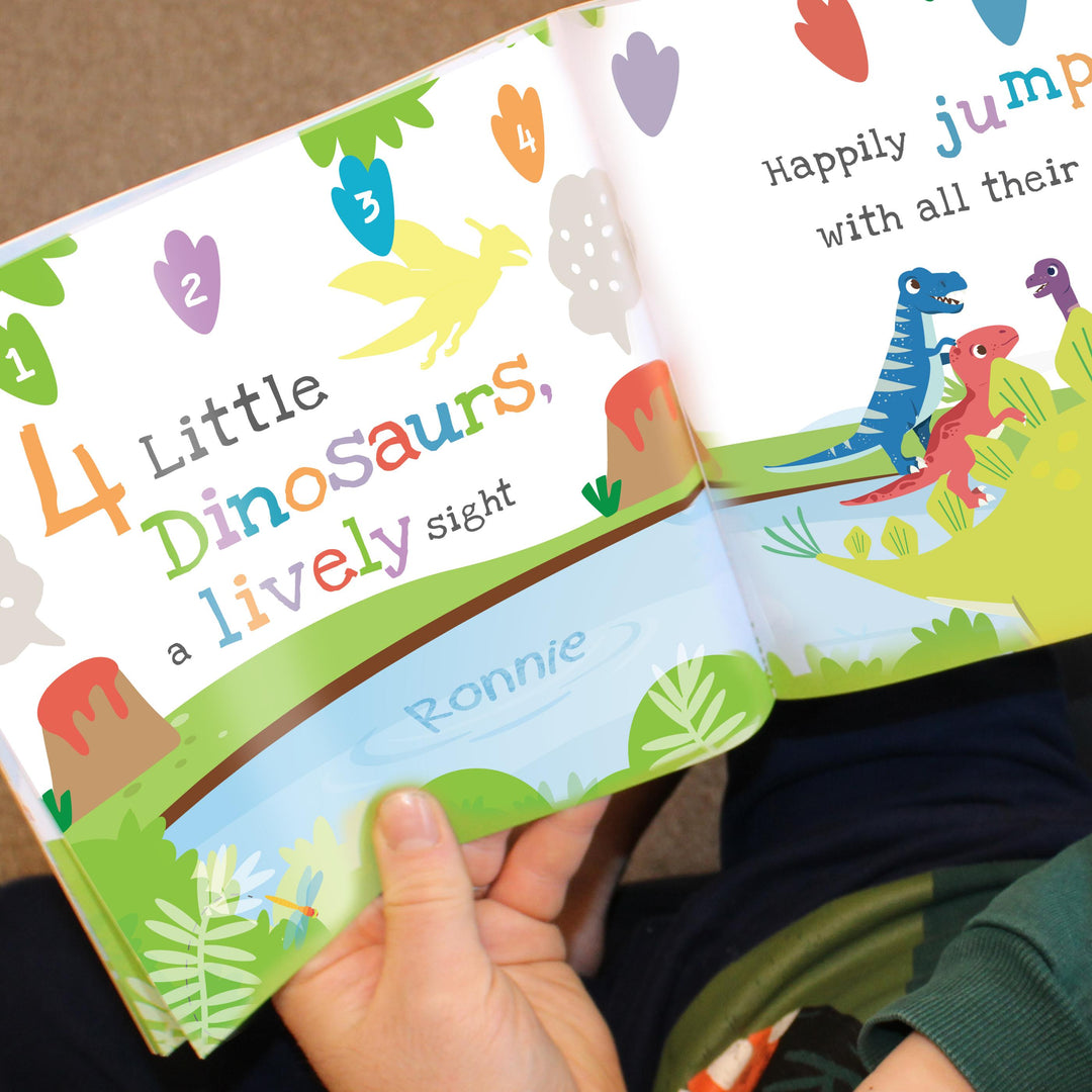 Personalised Dinosaur Book &amp; Stacking Toy, The Personal Shop, personalised gifts