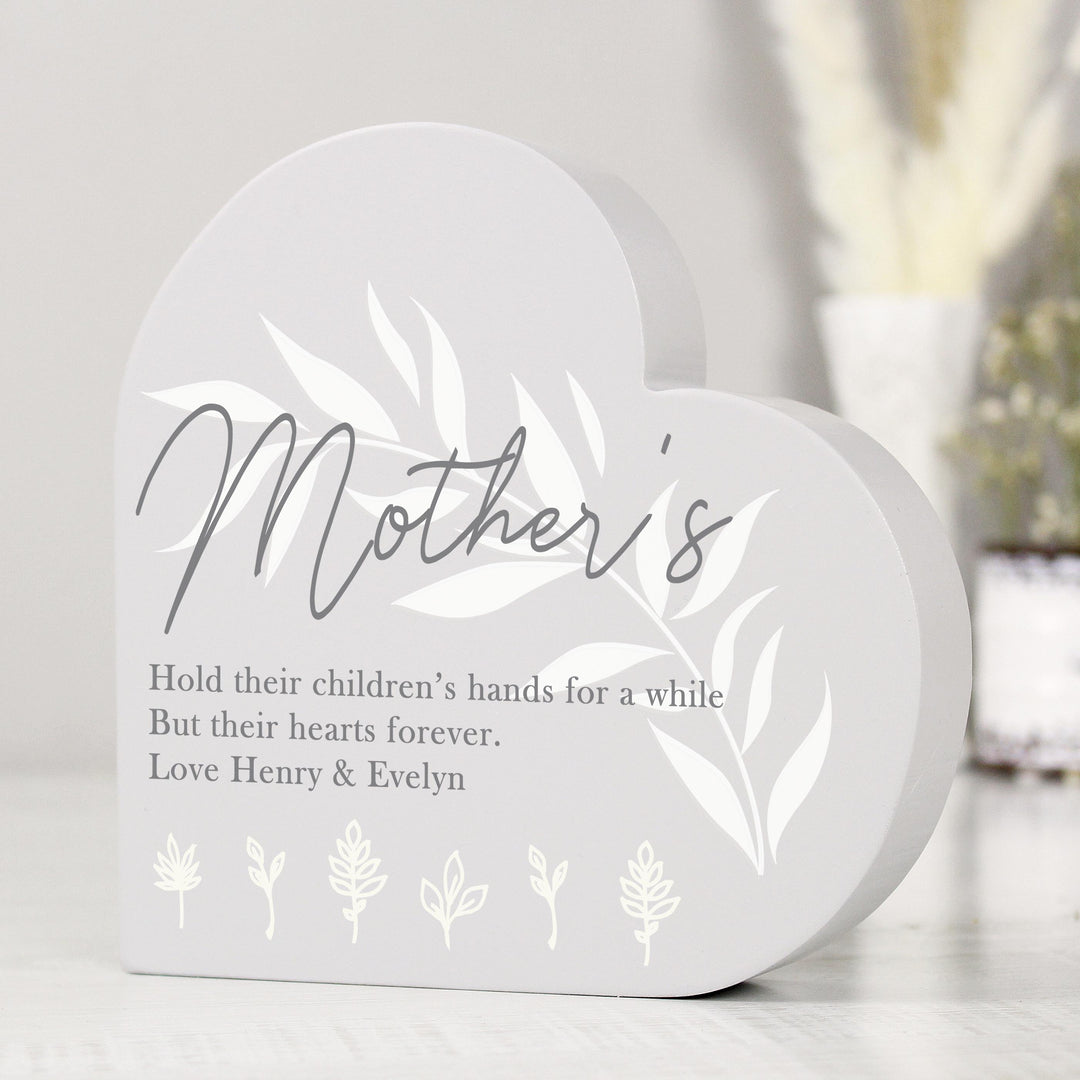 Personalised Leaf Decor Free Standing Heart Ornament – alternative view