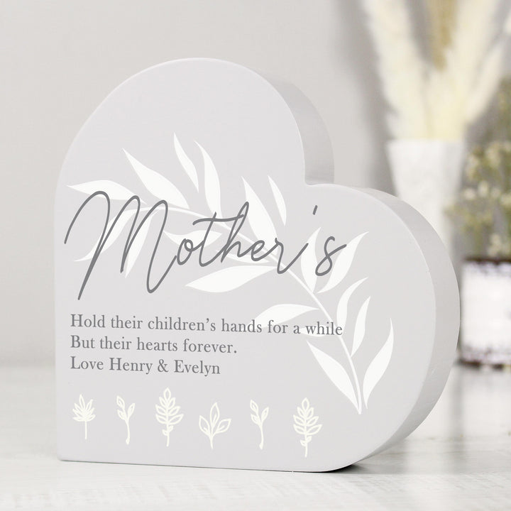 Personalised Leaf Decor Free Standing Heart Ornament – alternative view