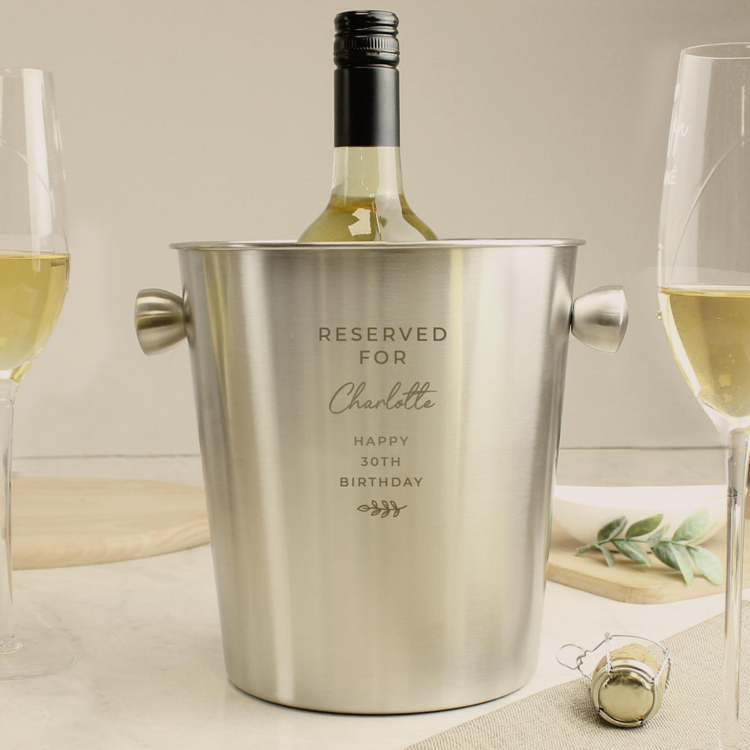 Personalised Free Text Stainless Steel Ice Bucket – alternative view