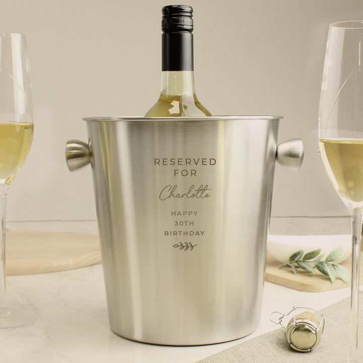 Personalised Free Text Stainless Steel Ice Bucket – alternative view