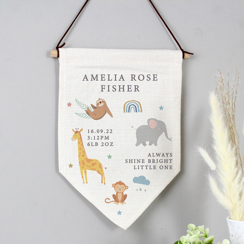 Personalised Zoo Animal Hanging Banner