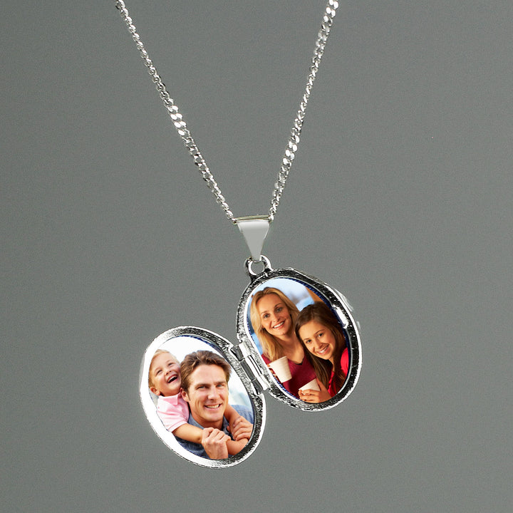 Personalised Sterling Silver Oval Locket Necklace – alternative view
