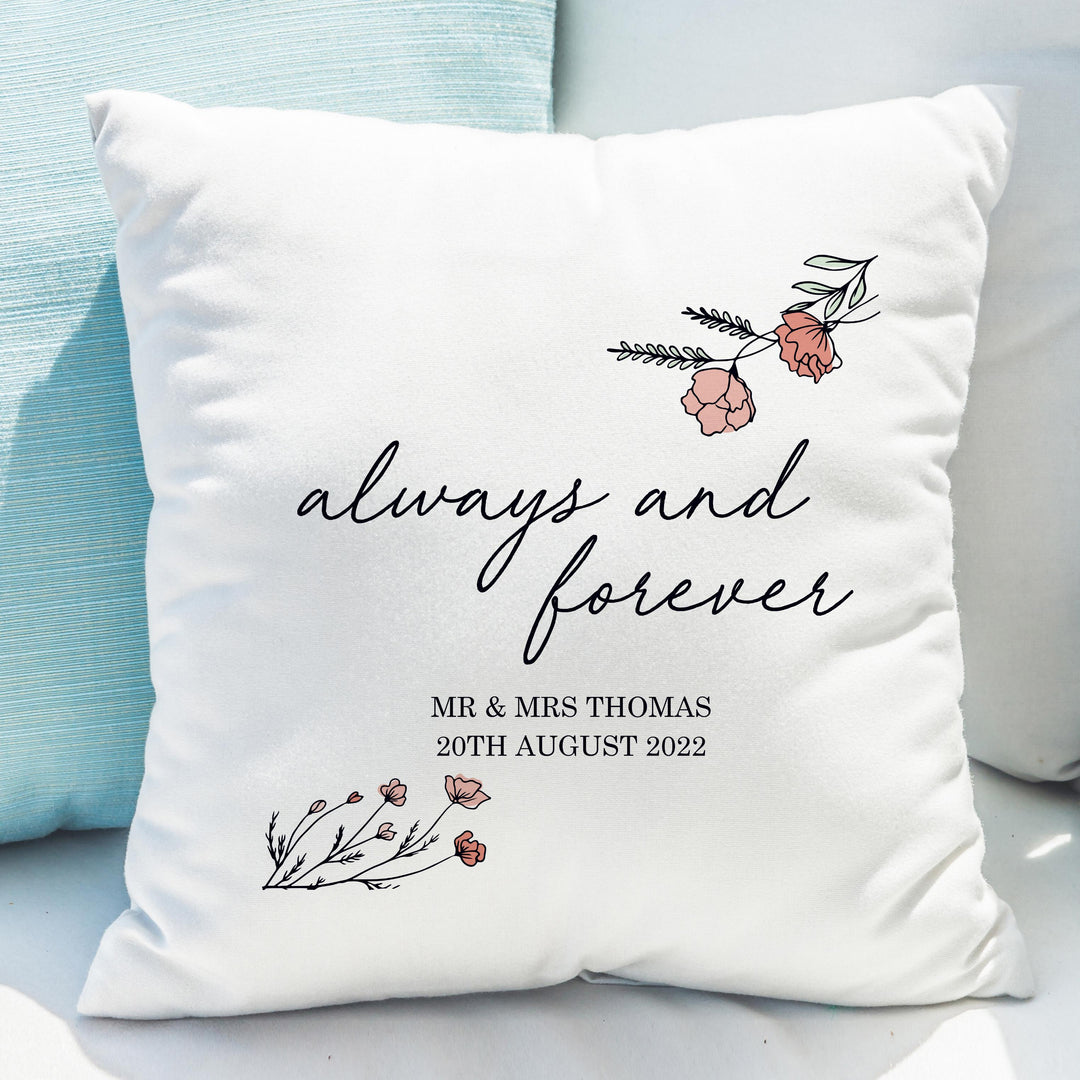 Personalised Always and Forever Cushion – alternative view