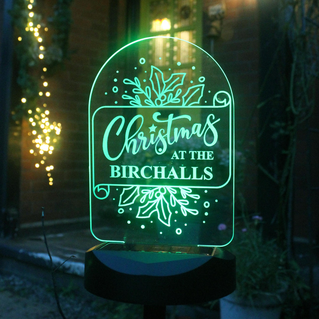 Personalised Family Christmas Outdoor Solar Light – alternative view