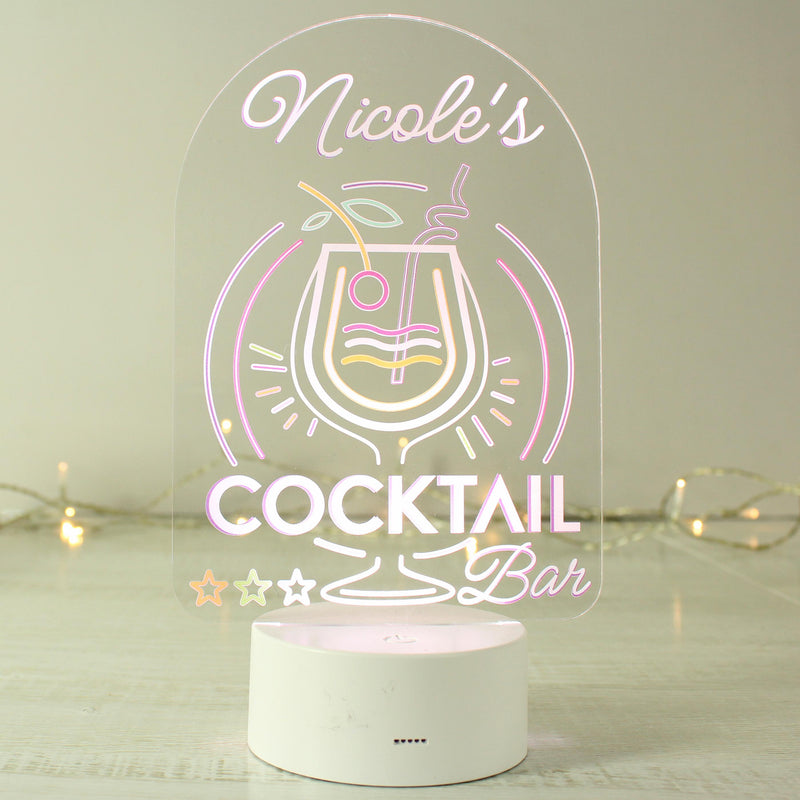 Personalised Cocktail LED Colour Changing Night Light