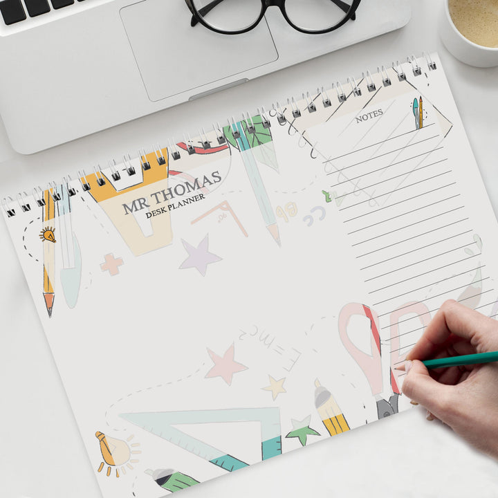 Personalised Teacher A4 Desk Planner – alternative view