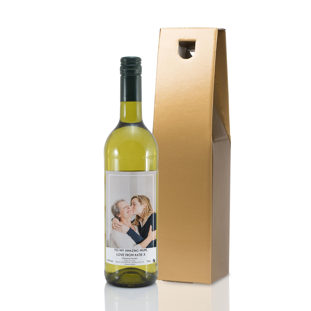 Personalised Photo Upload White Wine – alternative view