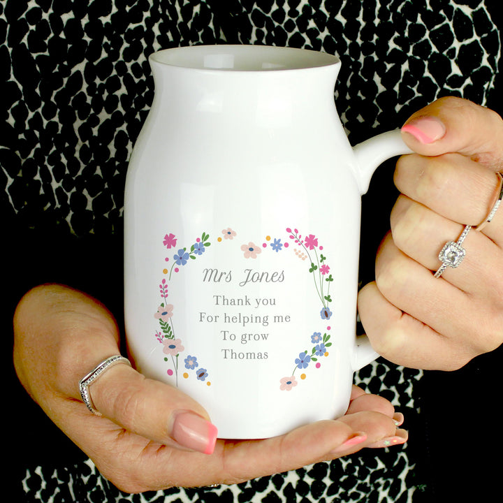 Personalised Floral Flower Jug, The Personal Shop, personalised gifts
