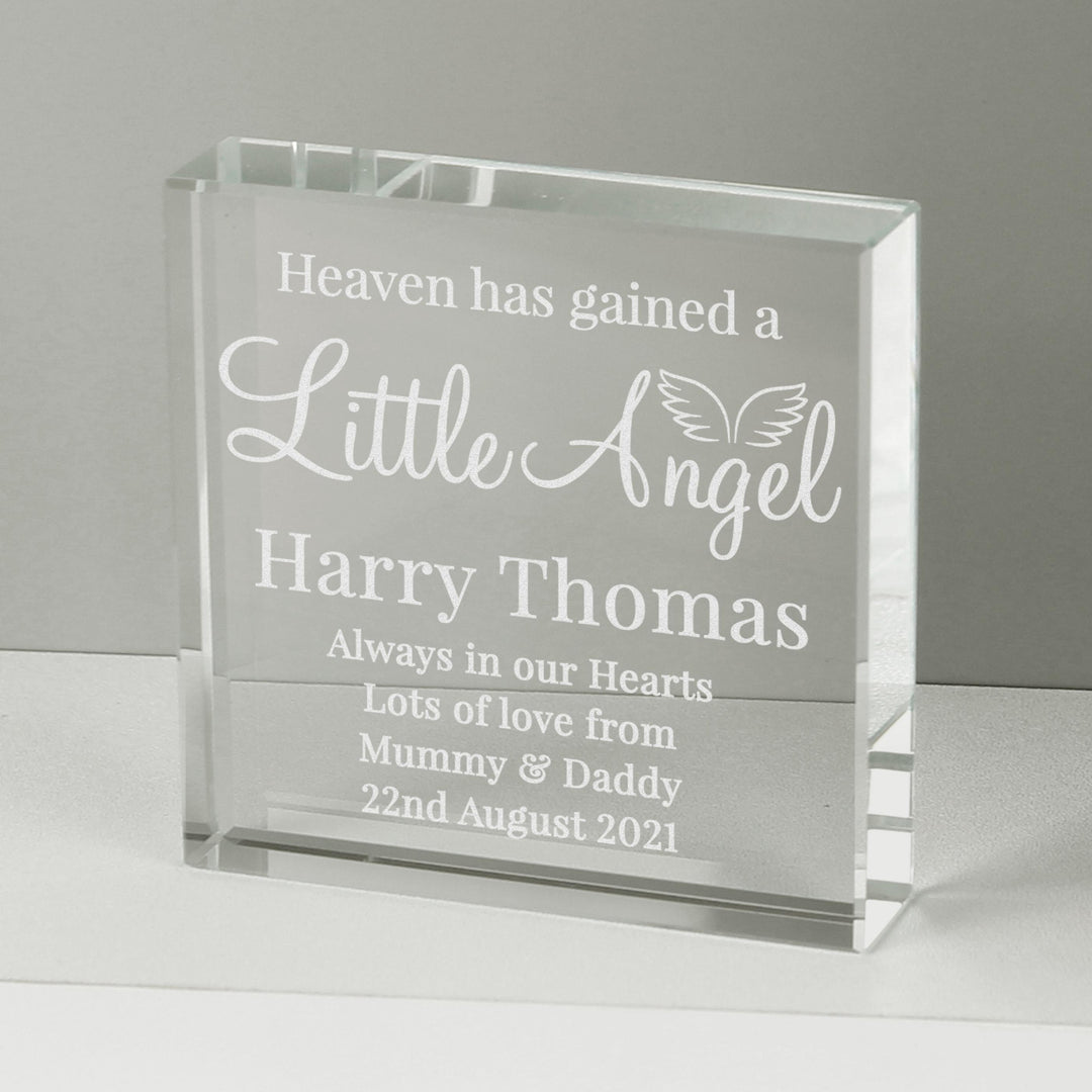 Personalised Little Angel Large Crystal Token – alternative view