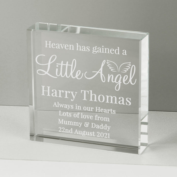 Personalised Little Angel Large Crystal Token – alternative view