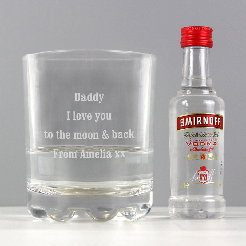 Personalised Tumbler and Smirnoff Vodka Miniature Set