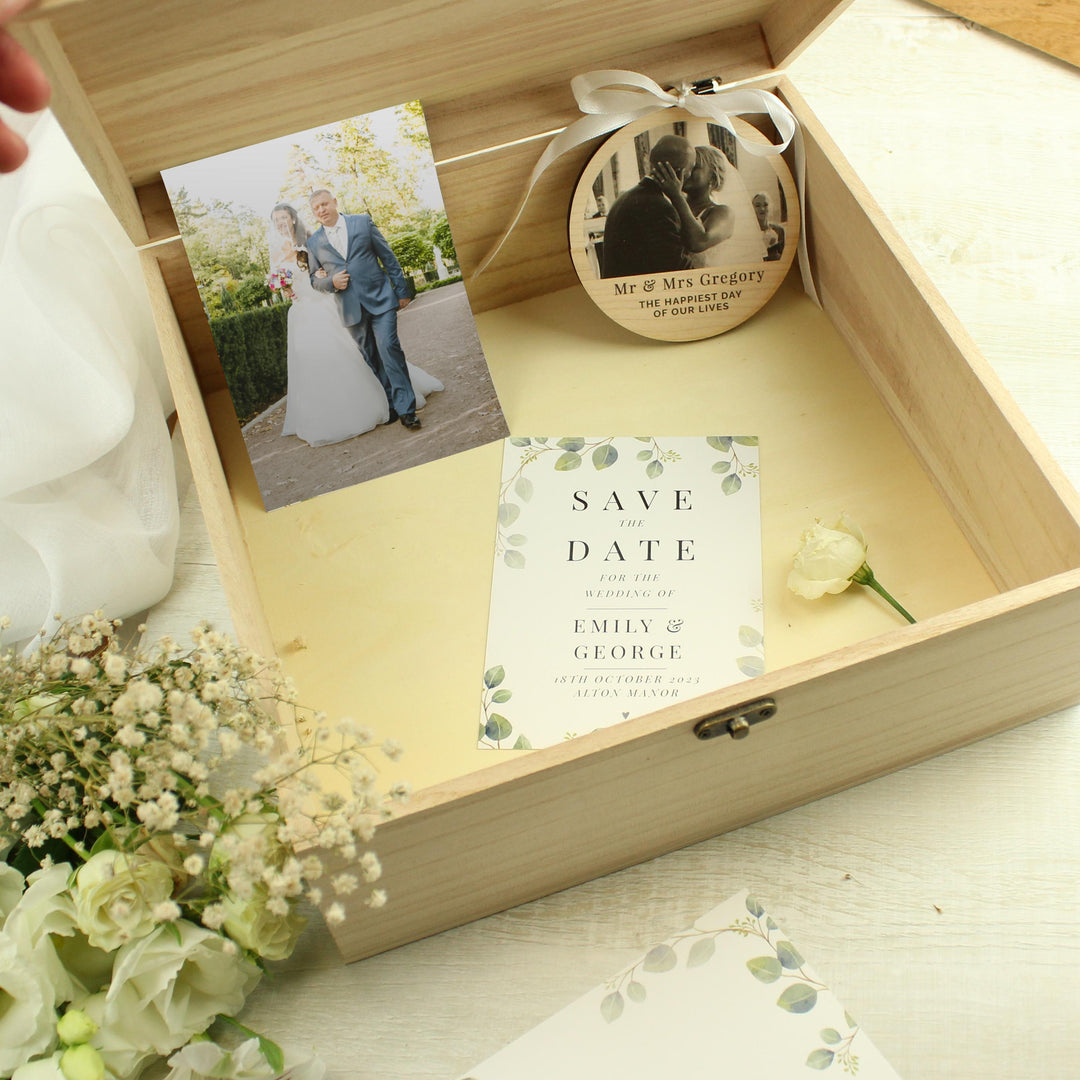 Personalised Botanical Wooden Keepsake box, The Personal Shop, personalised gifts