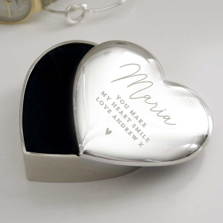 Personalised Name and Message Heart Trinket Box – alternative view