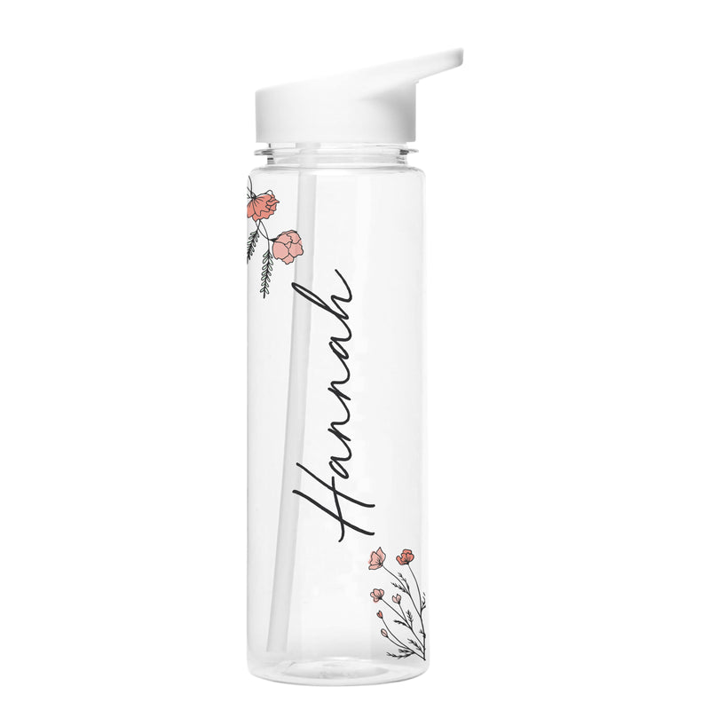 Personalised Floral Name Only Island Water Bottle
