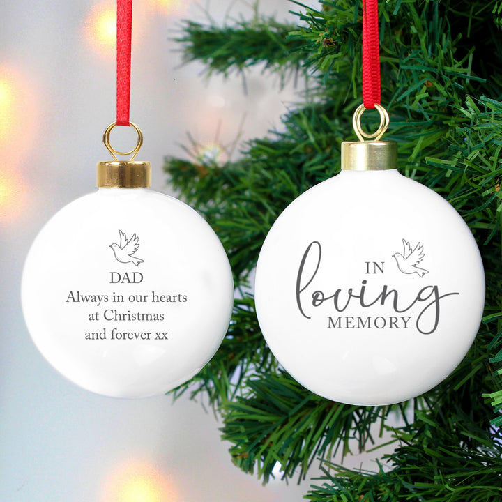 Personalised In Loving Memory Bauble – alternative view