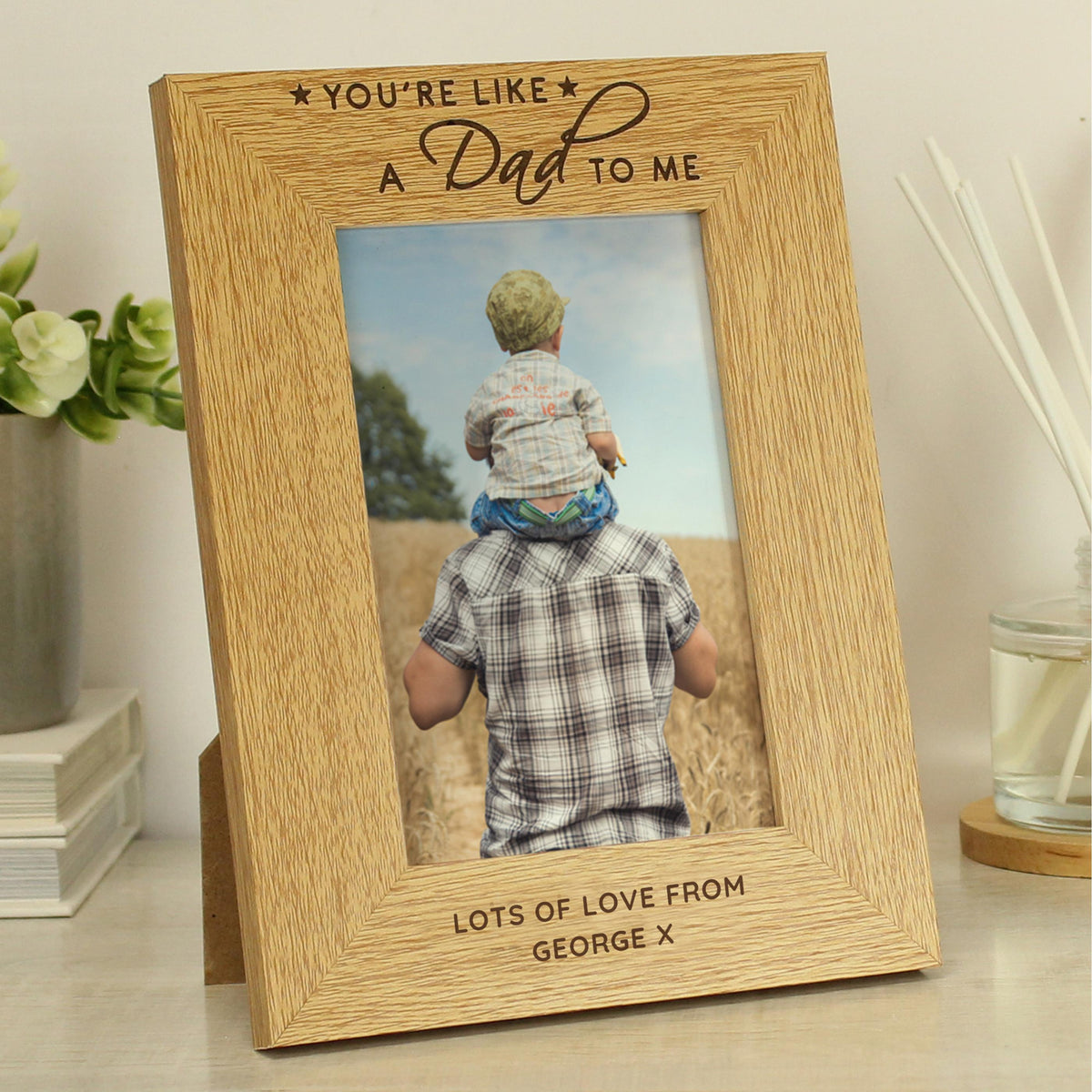 Personalised You're Like a Dad to Me 6x4 Oak Finish Photo Frame, The Personal Shop, personalised gifts