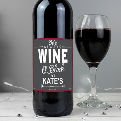 Personalised Wine O'Clock Red Wine