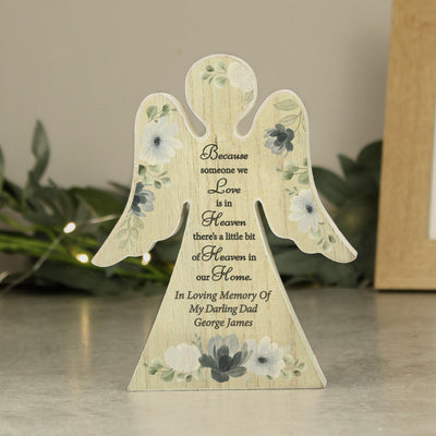 Personalised Memorial Wooden Angel Ornament